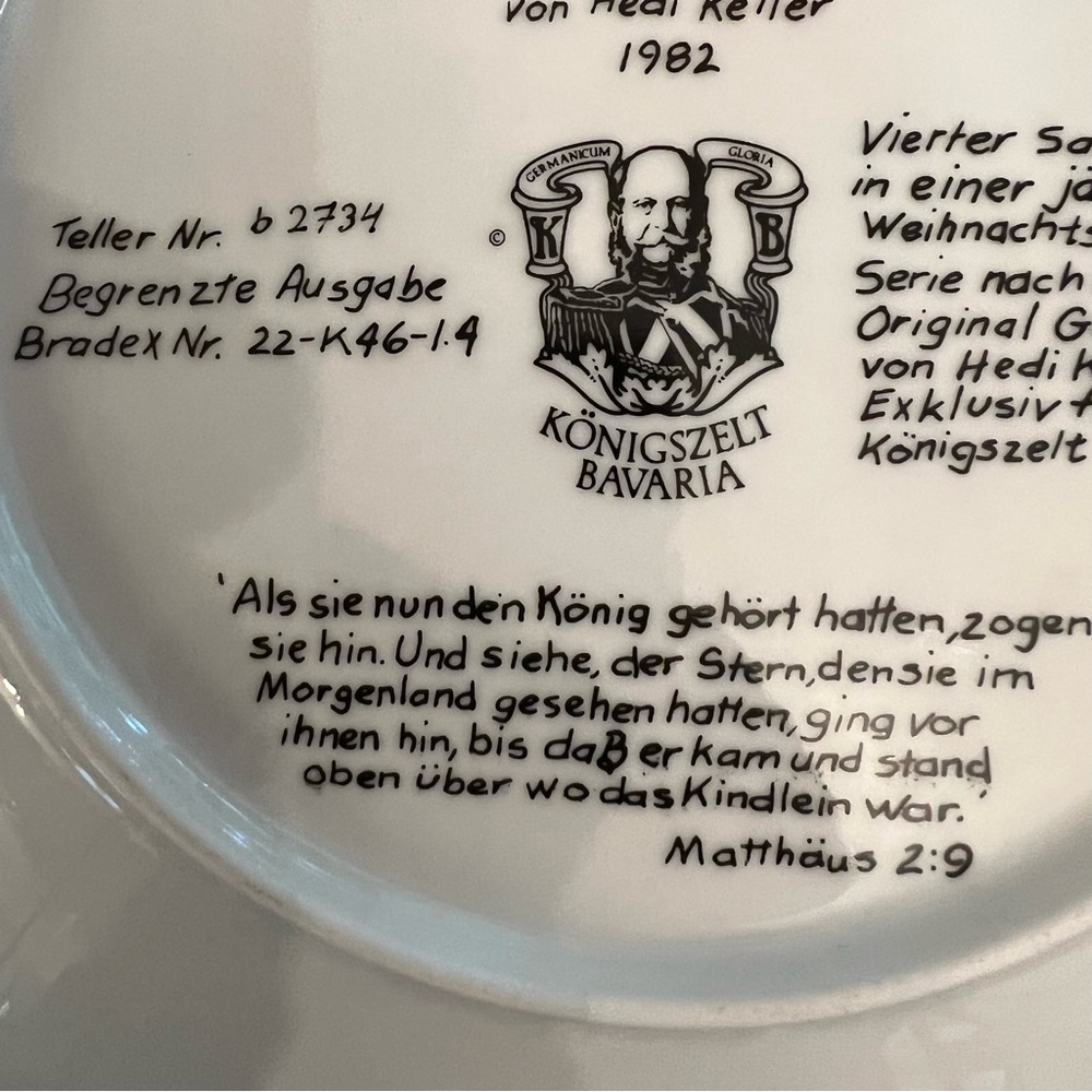 German Collectible Plate “Following the Star” 1982 Hedi  Keller - Picture 6 of 13